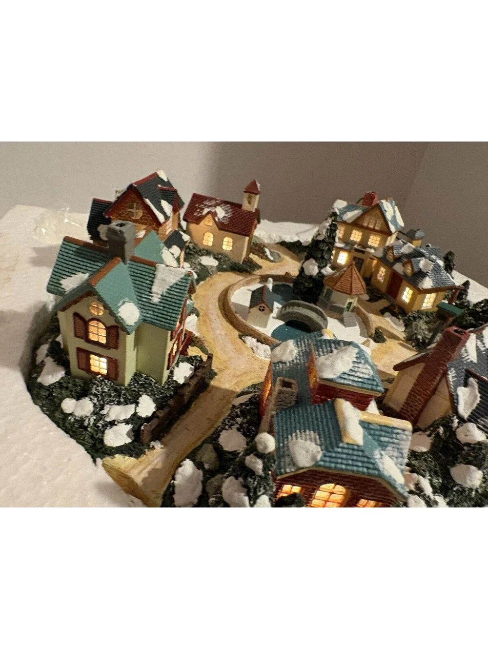Vintage Simson Giftware Christmas Village Lighted Display Removable Houses